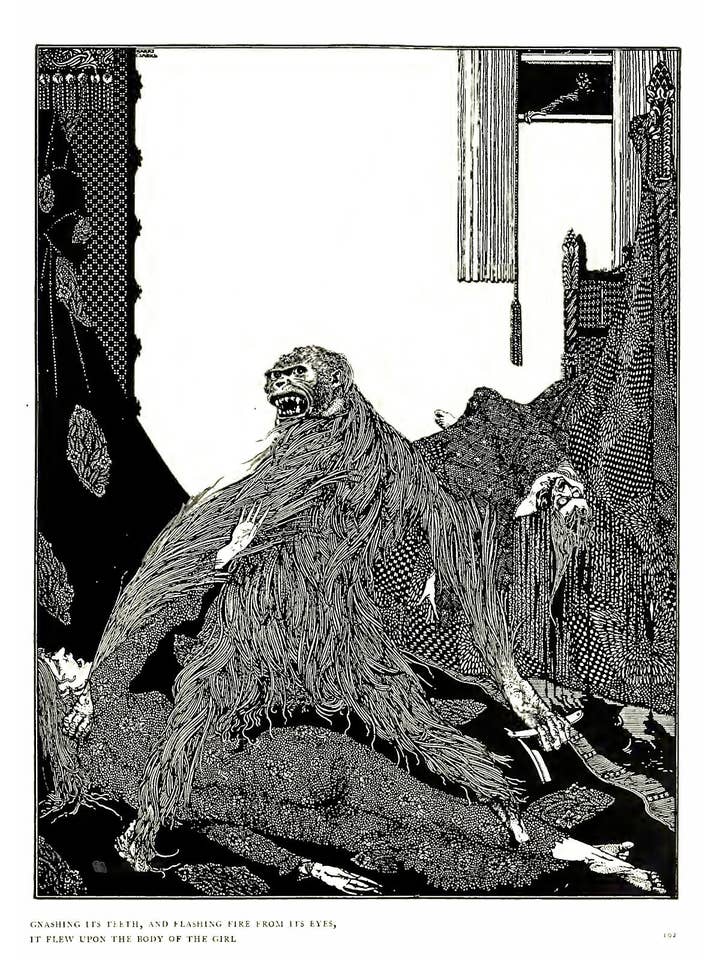 Le Meurtre de la rue Morgue par Harry Clarke pour Les Contes de mystère et d'imagination d'Edgar Allan Poe, 1919 pour la vente par Flashback Shop