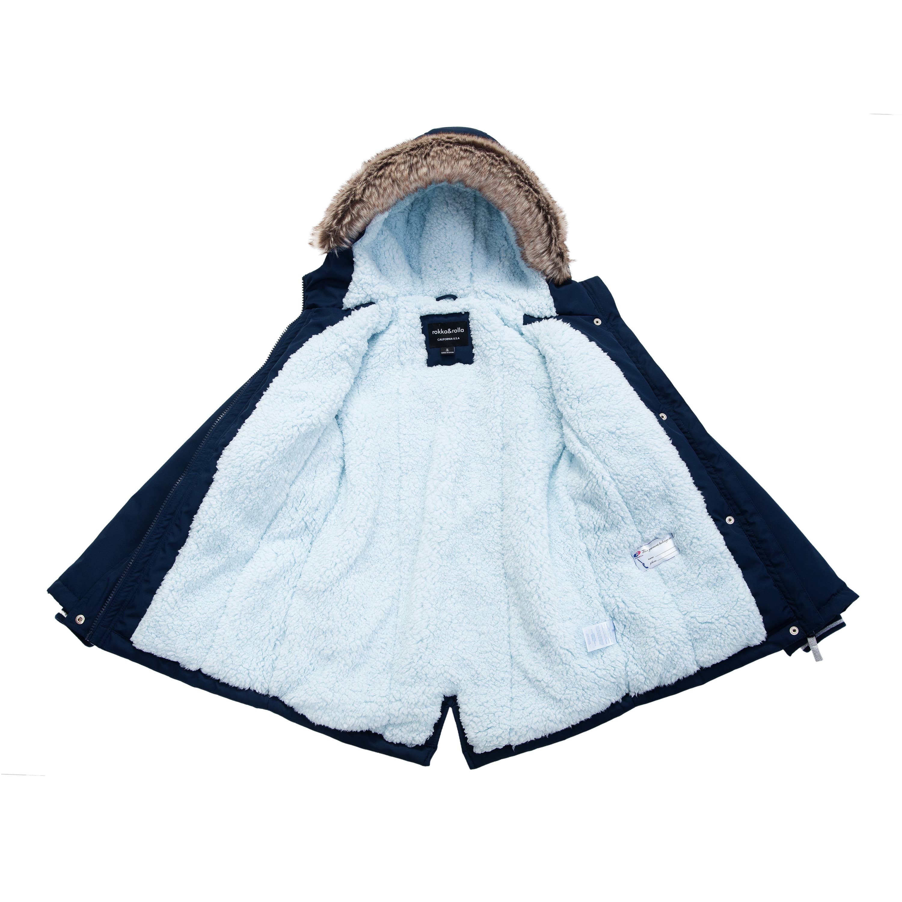 Rokka & Rolla - Wholesale Parka - Kids - Girls' Hooded Parka Jacket Fleece Lined Winter Coat17
