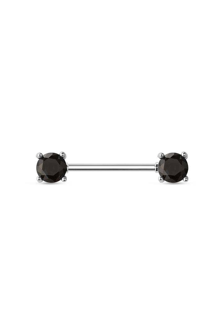 CRAVE - Wholesale Nipple Ring - DOUBLE ROUND CZ PRONG SET 316L SURGICAL STEEL NIPPLE BAR5