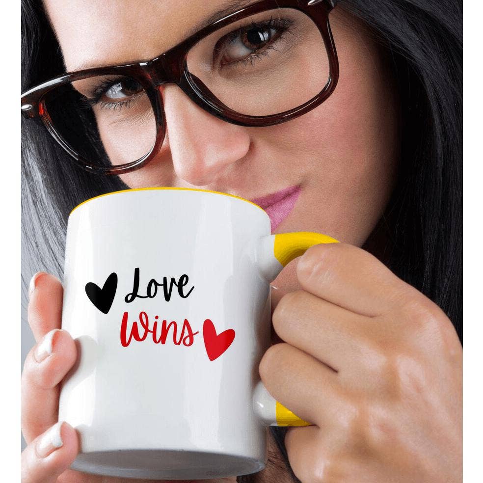 3dRose - Vente Tasse à café - 3dRose, L'amour triomphe Cadeau de Saint-Valentin pour anniversaire pour épouse mari petite amie petit ami, Tasse1