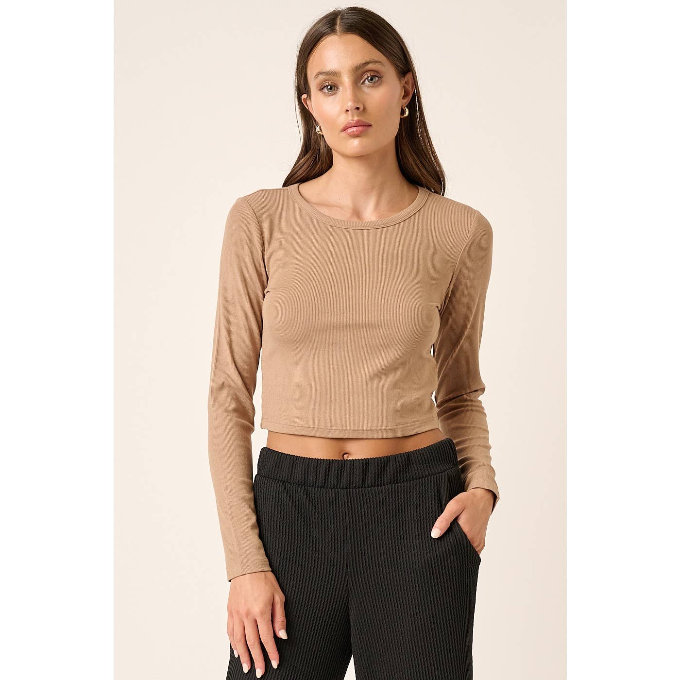 mittoshop - Wholesale Knit Top - Women's - BASIC CROP LONG SLEEVE KNIT TOP3