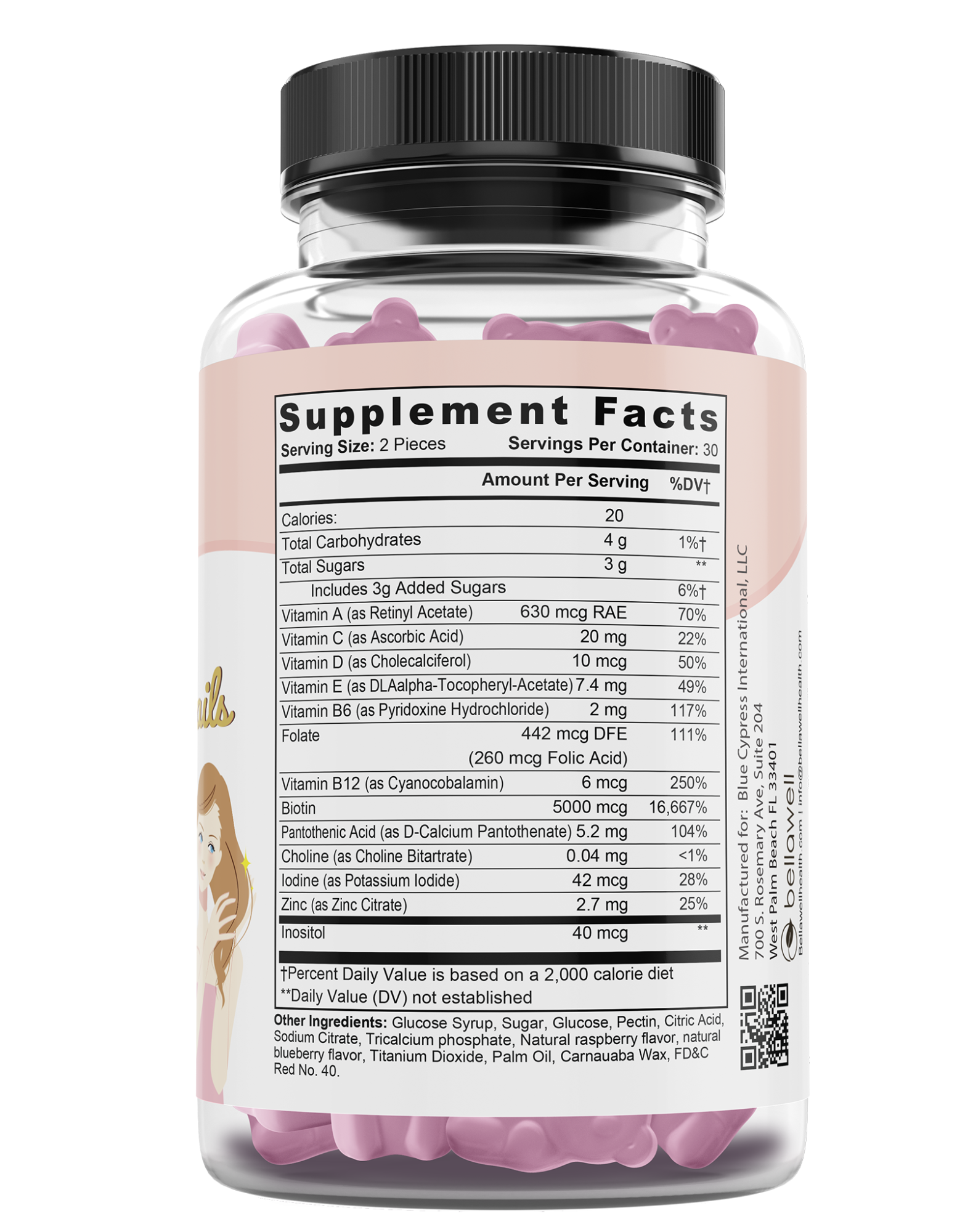 BELLAWELL - Wholesale Oral Supplement/Vitamin - Biotin Gummies - Hair Skin and Nails - by Bellawell1