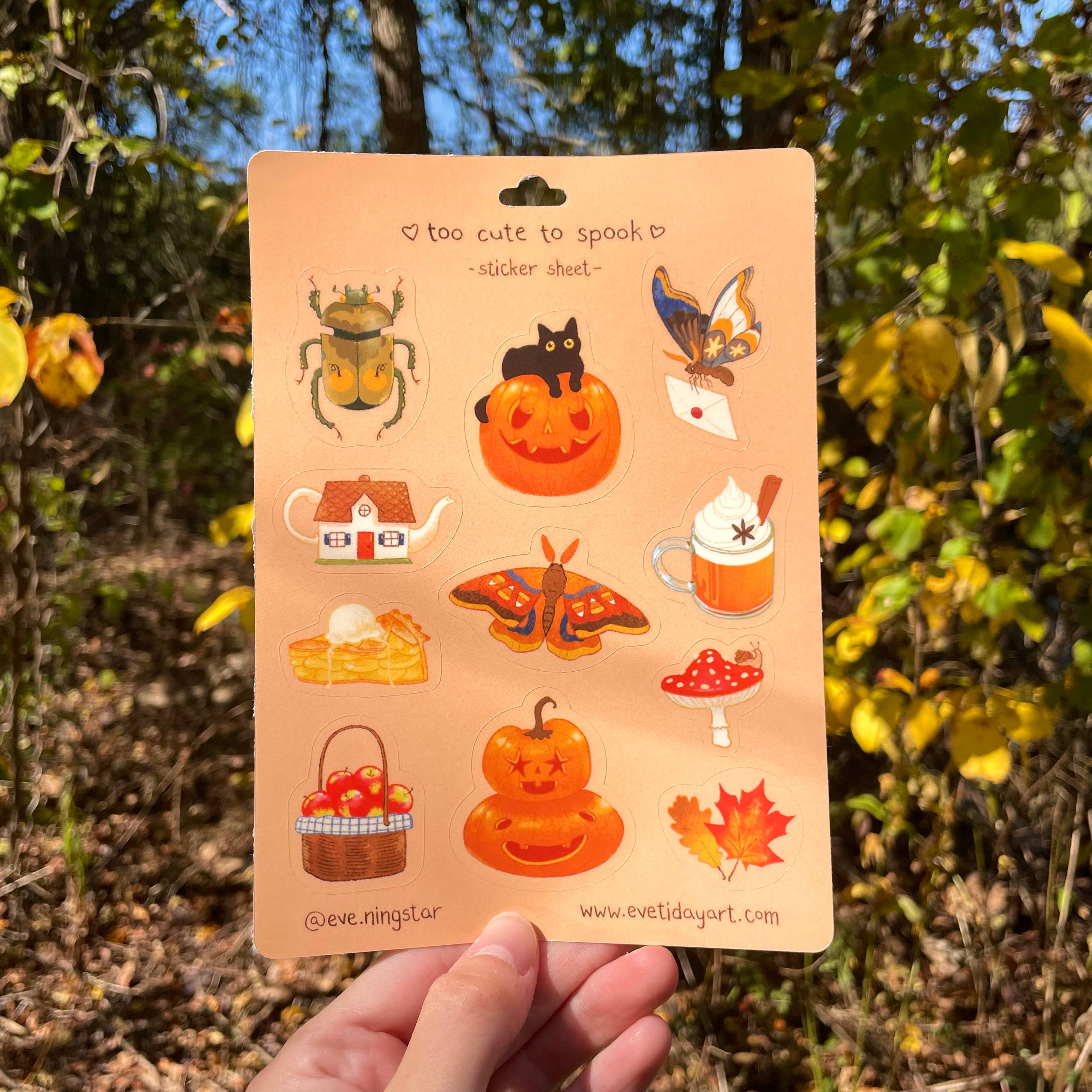 Tiday Art - Wholesale Sticker - Fall and Halloween Vinyl Sticker Sheet - 5x7” Size4