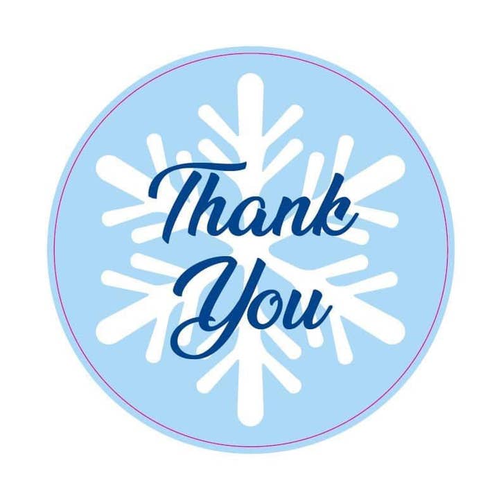 Sticker „Danke“ Schneeflocke (100) für den Großhandel von KL Design Works