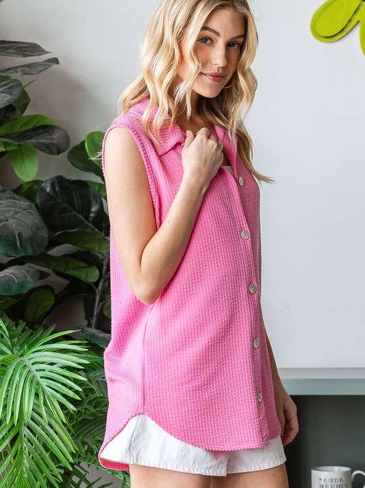 HEIMISH - Wholesale Button Down Shirt - Women's - ET7576-10 SOLID BUTTON DOWN TOP3