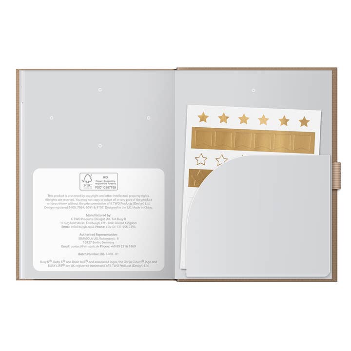 Busy B – wholesale Notebook – A6 Password Book - Organiser - Caramel Fabric Cover - Busy B6