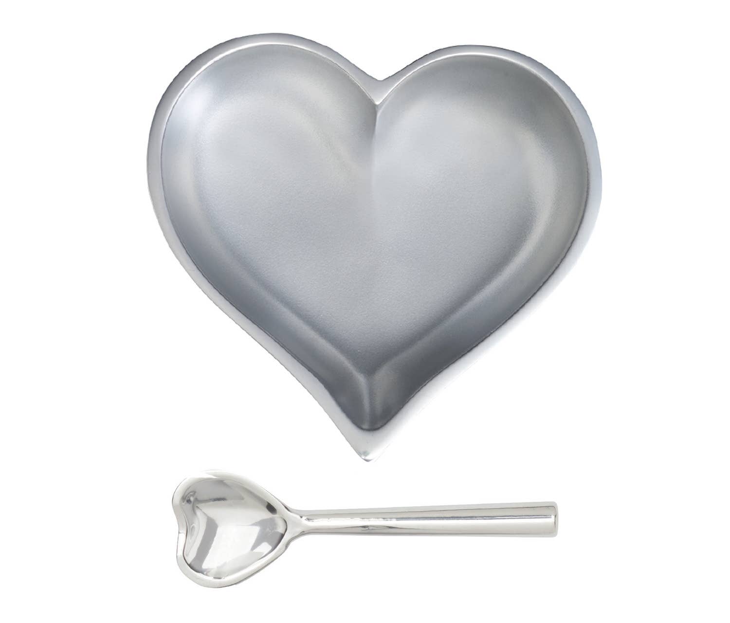 Inspired Generations - Wholesale Serving Tray - April Diamond Silver Birthstone Heart with Heart Spoon1