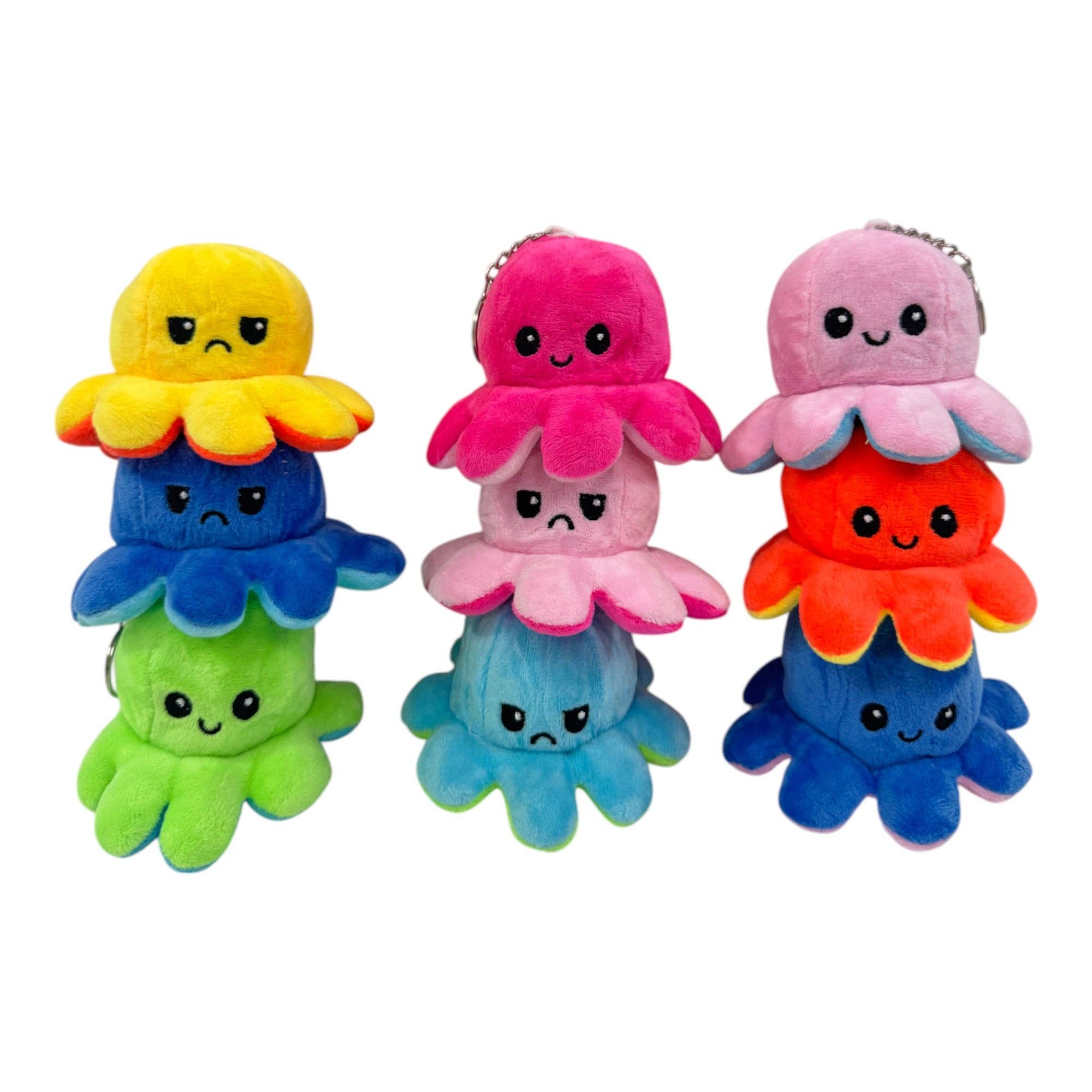 ASSORTITI Portachiavi Pupazzo di Peluche Polpo Reversibile KC1125-1 (12PC) in vendita all'ingrosso su Faire8