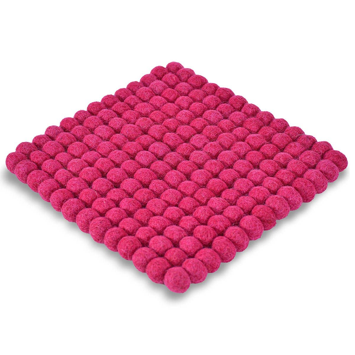 BNB Crafts Inc. - Vente Dessous-de-plat - Dessous de plat carré à pompons solide de 8,5 po (10 options de couleur)2