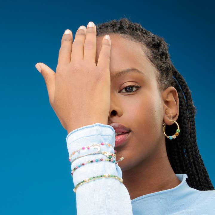 Luxenter - Wholesale Beaded Bracelet - Pulsera de Perla Blanca acabada en oro amarillo de 18k - Rayja2