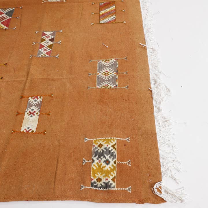 MUSMUSRUGS - Wholesale Area rug - Orange Moroccan Kilim Rug – 14.1 × 9.8 ft6