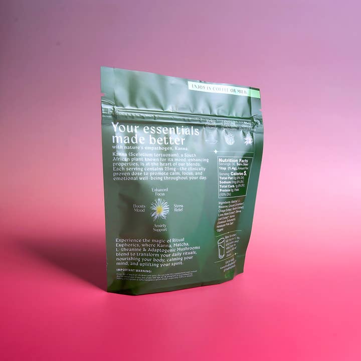 Ritual Euphorics - Wholesale Beverage Mix - 30 Servings of Kanna Mushroom Matcha Latte1