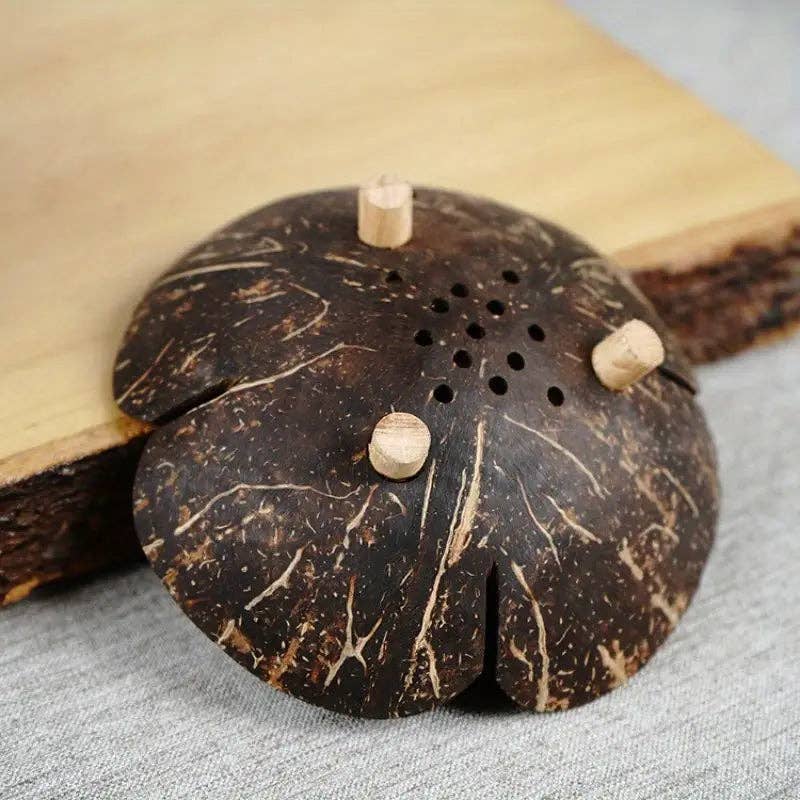 Huis Van Merken - Wholesale Bath Soap Dish - 1pc Hexagonal Wooden Soap Dish Coconut Shell Inspired Design3