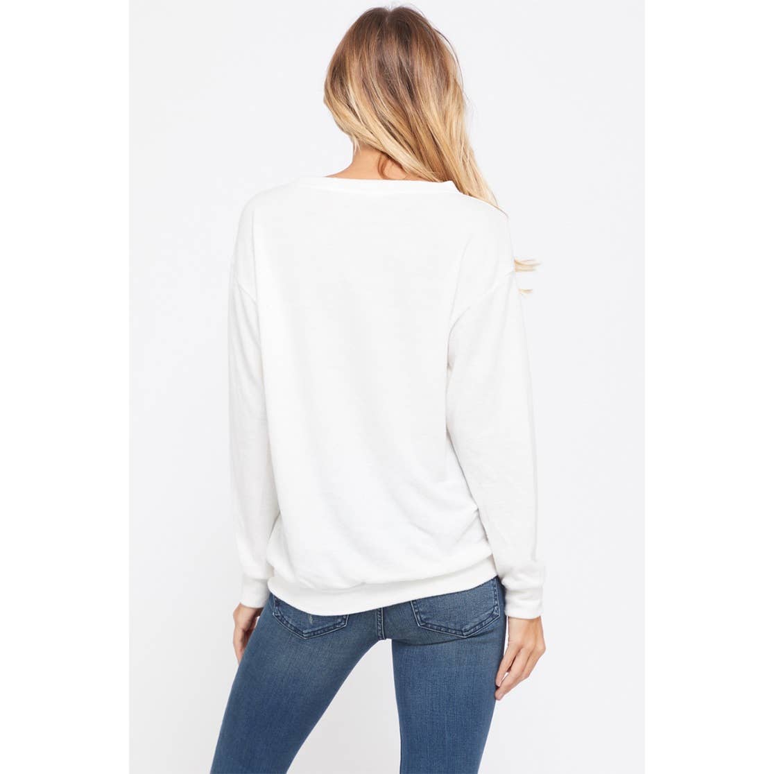 Phil Love - Wholesale Graphic Sweatshirt - Women's - Merry christmas print long sleeve soft sweatshirt5