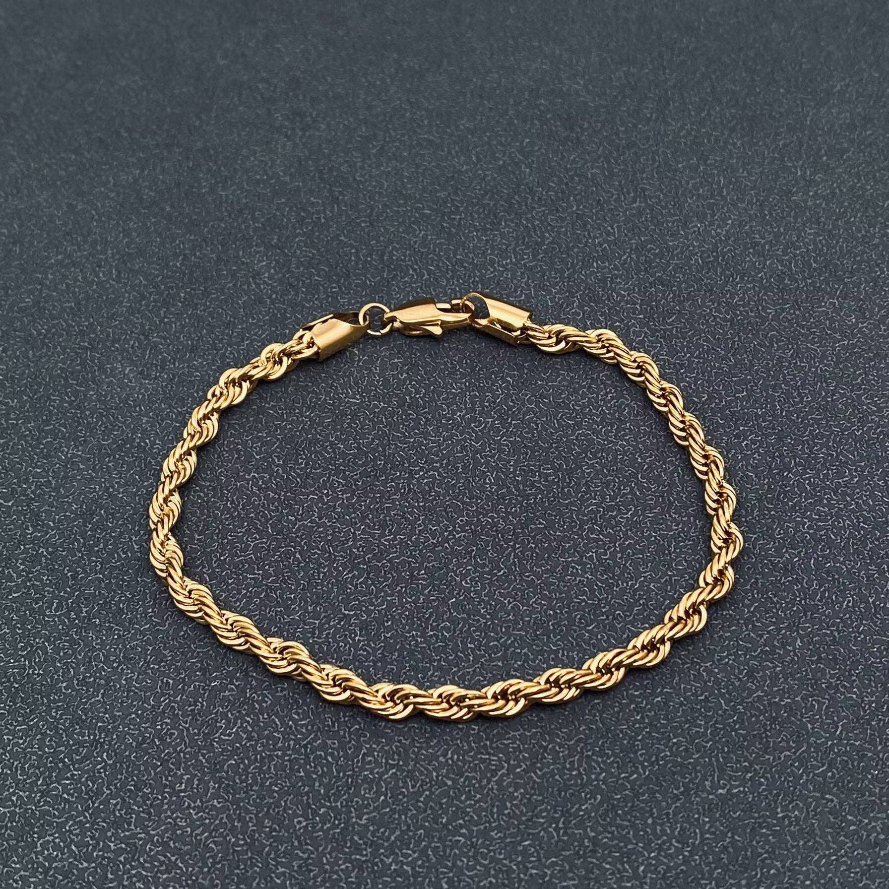 Mio Queena - Wholesale Link & Chain Bracelet - 18K Gold-plated Twist Chain Stainless Steel Bracelet - MJ/BC9