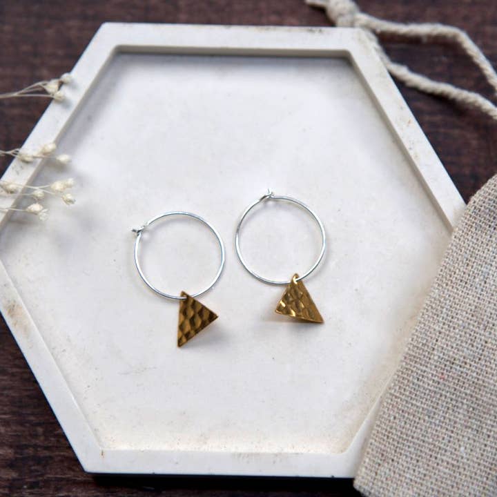 The Old Farmhouse Jewellery – wholesale Dangle earrings – Small Brass Earrings, sterling silver, brass charm, dainty15