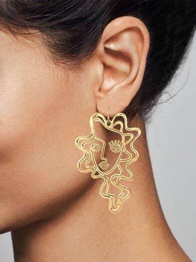 Picasso Face, Perm Girl, Abstract, Face Earring, Drop Dangle for wholesale by TheTizana