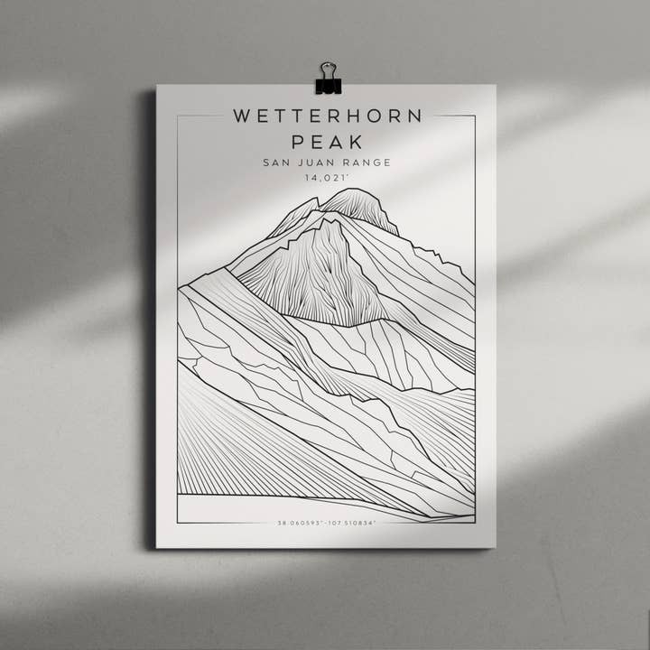 Wetterhorn Peak 9x12 Poster for wholesale by The Elevated Line LLC