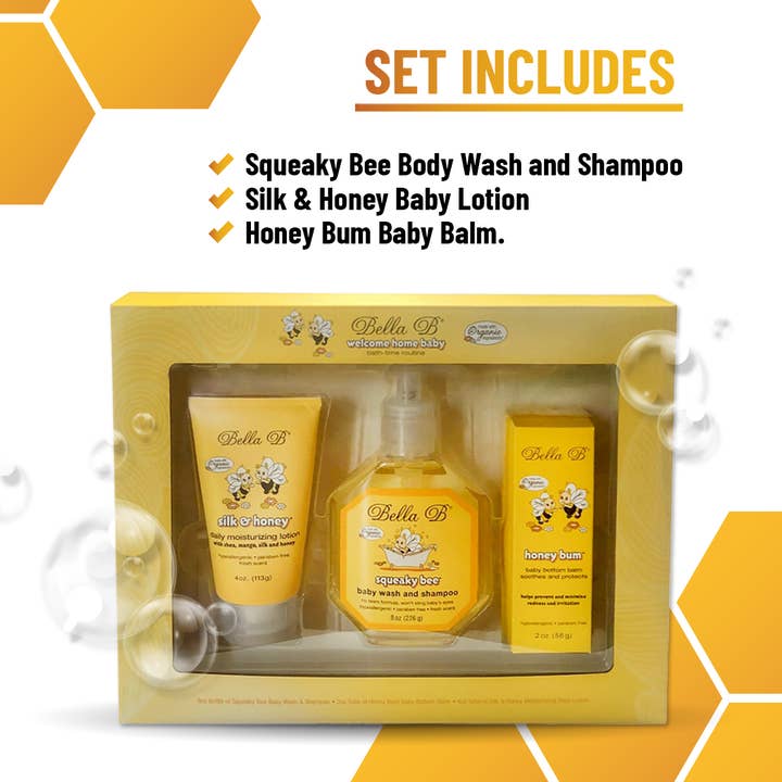 Bella B - Wholesale Bath & Body Set - Baby - Welcome Home Baby 3 Piece Gift Set3