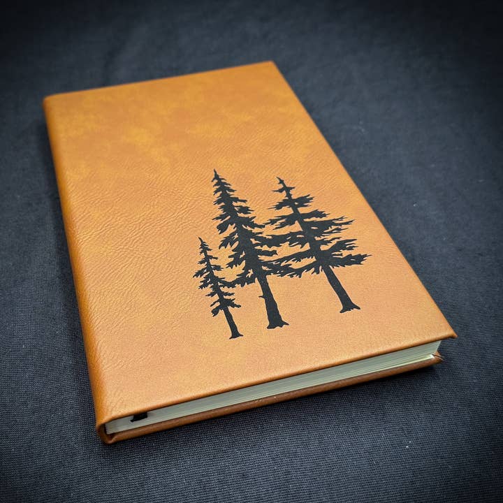 Leatherette Journal | Three Trees | 112 Lined for wholesale by Adirondack Etching LLC