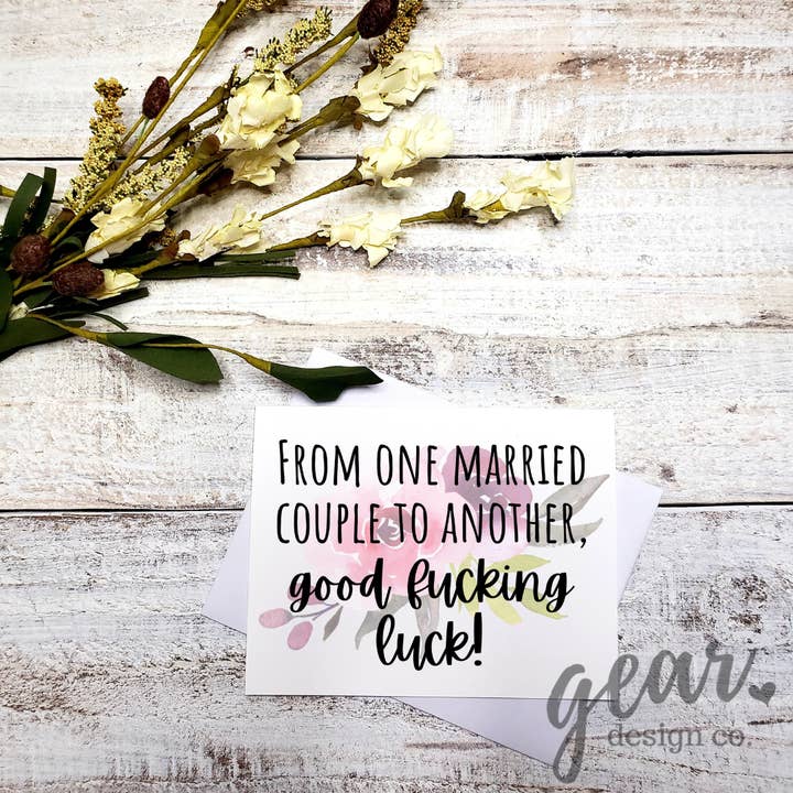 Good Fucking Luck Card for wholesale by Gearhart Design Co.