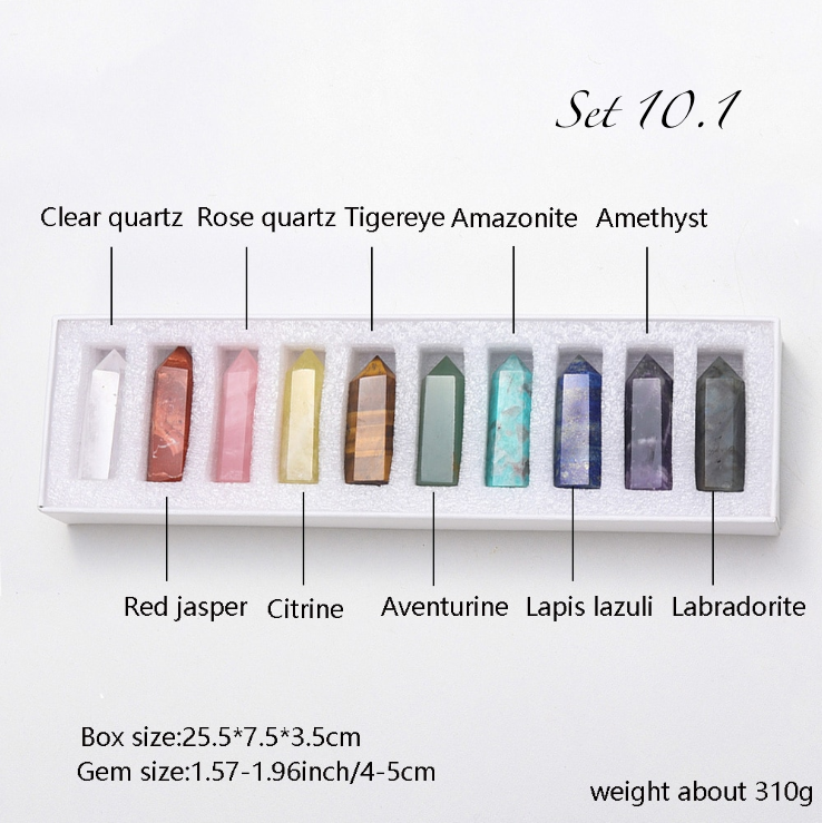 Crystolver (We Cover All Import Fees) - Vente Pierre et cristal de spiritualité - Coffret cadeau de la collection de 10 baguettes en cristal7