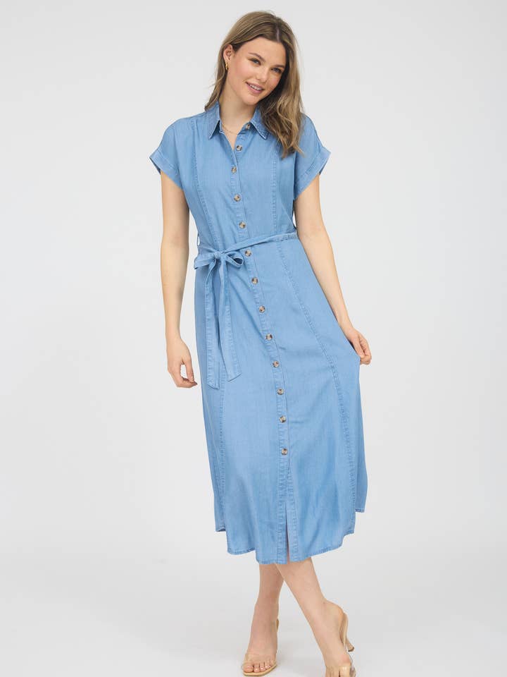 CHAMBRAY SHORT SLEEVE BUTTON DOWN MIDI DRESS and other Purchase Wholesale chambray dress. Free Returns & Net 60 Terms on Faire trending on Faire.