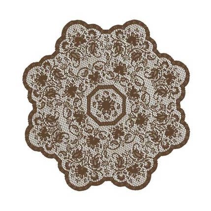 Medallion 36 in Round Earth Brown Lace Tablecloth for wholesale by Heritage Lace