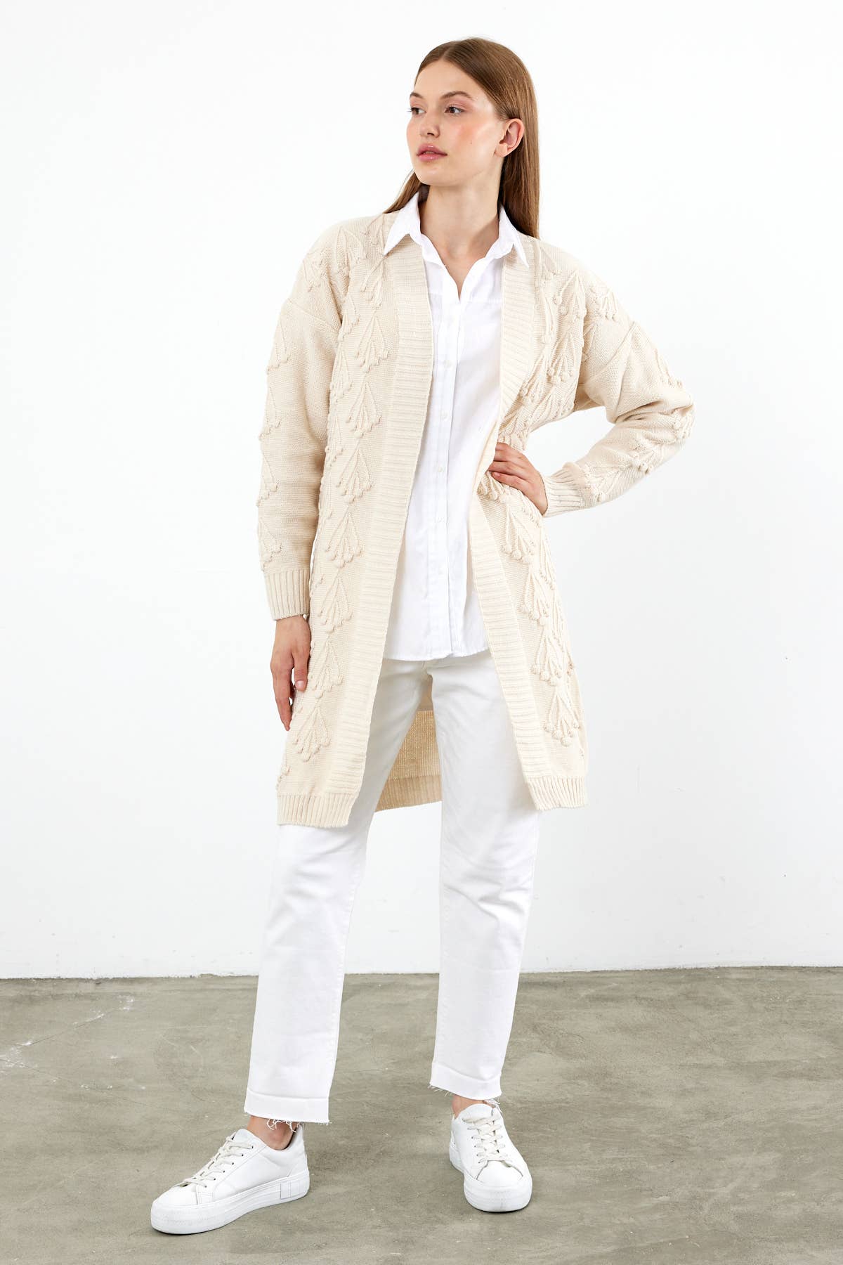 VAV NEW YORK – wholesale Kofta - Dam – Lång stickad kofta medellång stickad cardigan 37206