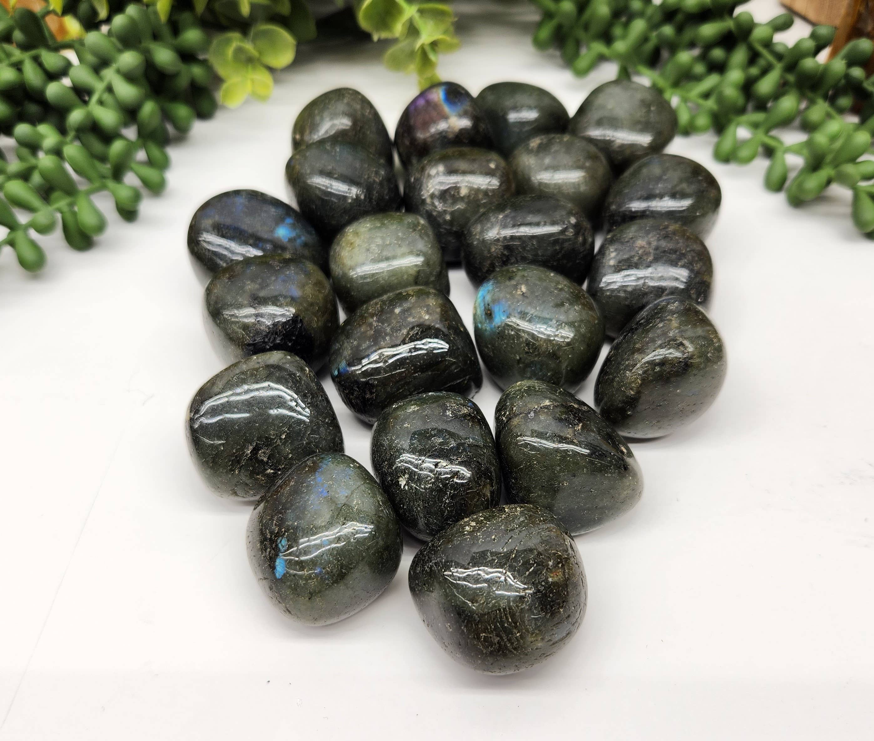 Meraki Gemstones - Wholesale Spiritual Stone/Crystal - Labradorite Tumbled Gemstone (1kg/2.2lbs) 30-35mm