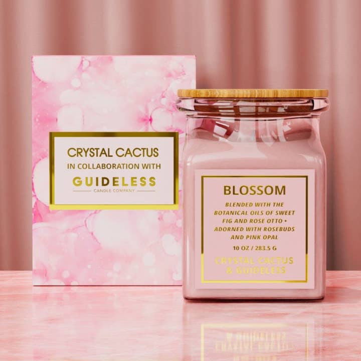 Blossom Crystal Candle for wholesale by Crystal Cactus