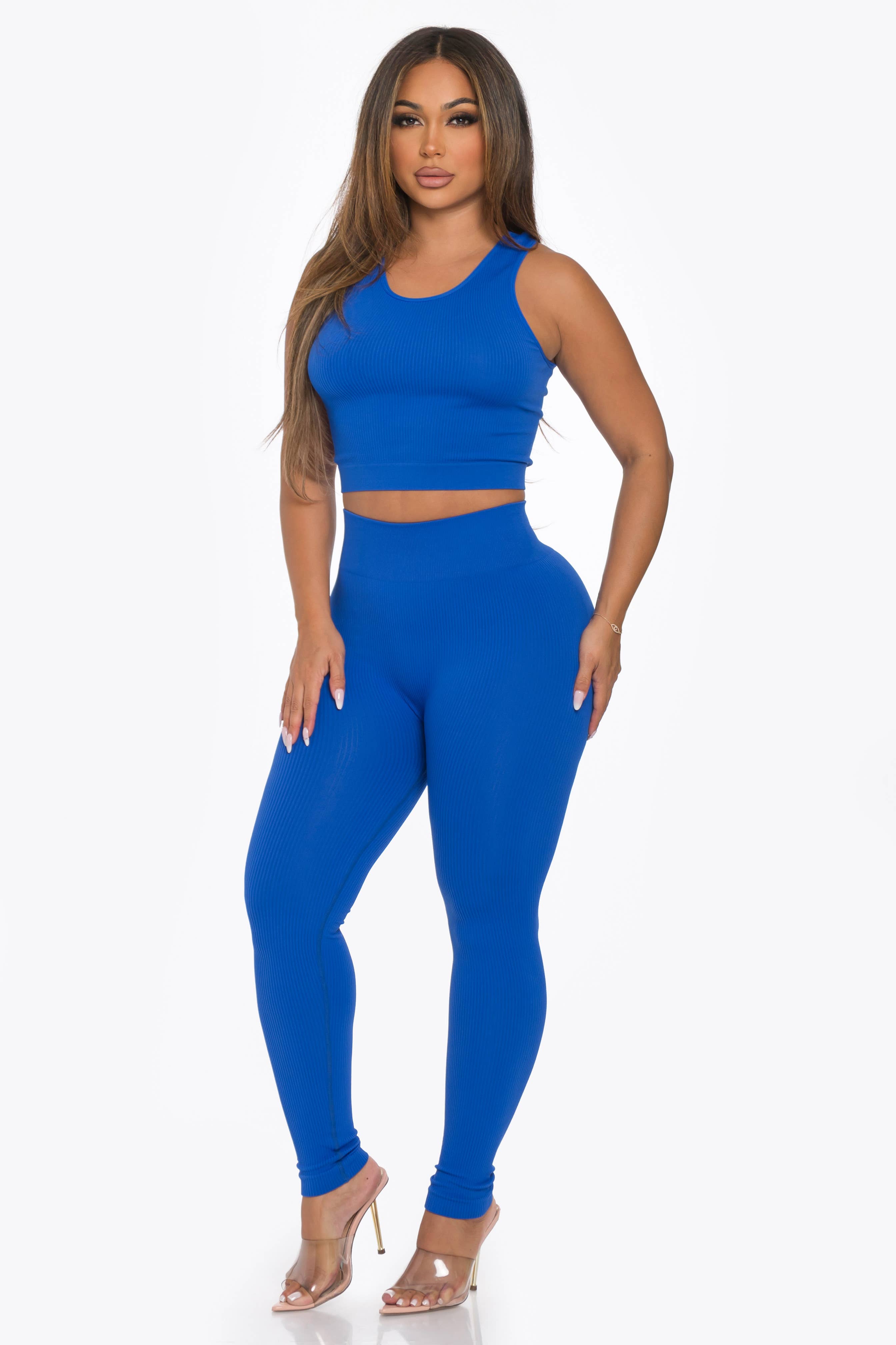 Lime All the Time - Vendita all'ingrosso Completo sportivo - Donna - Set 2 pezzi sportivo: top crop e leggings11