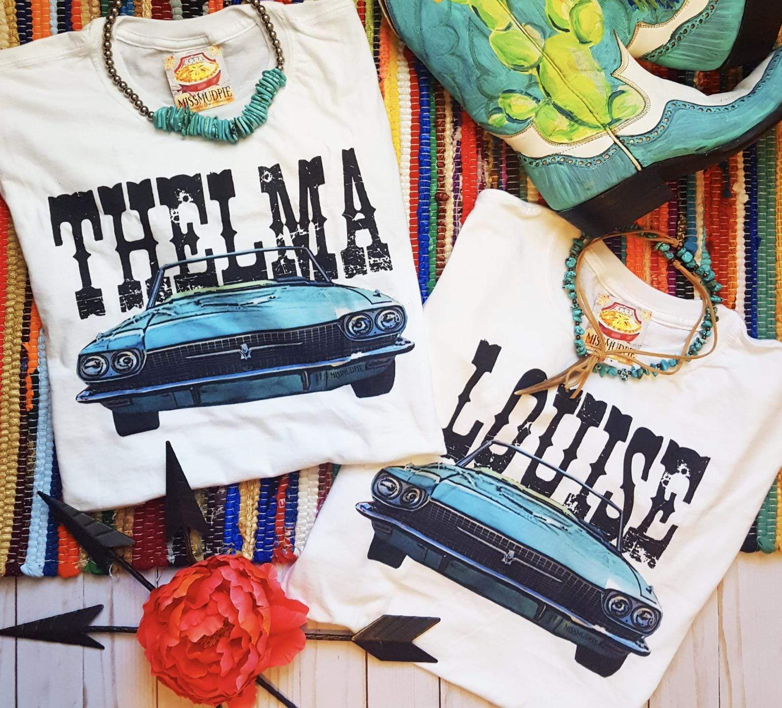 THE LATTIMORE CLAIM – wholesale Screen printed t-shirt – Women′s – Thelma & Louise ( Available in BLACK or WHITE )2