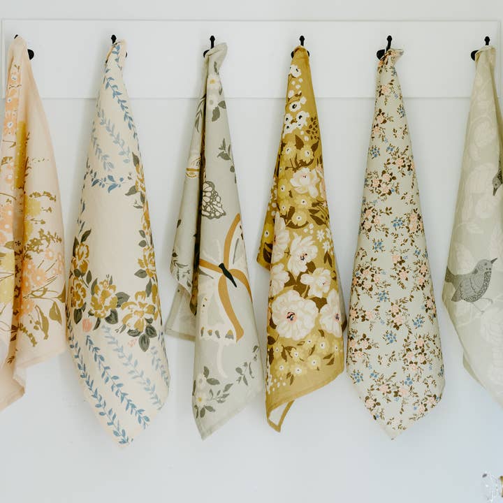 Flowerie - Wholesale Tea Towel - Homebody Cotton Linen Tea Towel | Birds Floral Botanical4