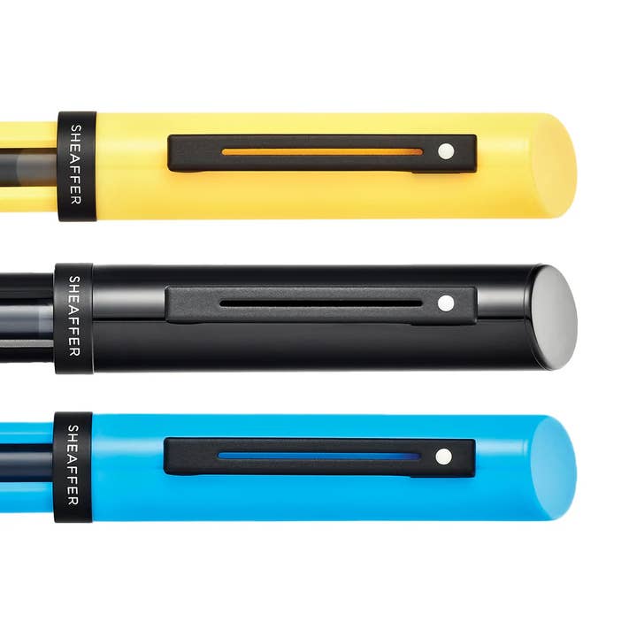 Sheaffer Pens - Wholesale Pen - Sheaffer® Calligraphy Glossy Black, Blue and Yellow Fountain pens Maxikit in Hangsell - F, M, B nibs