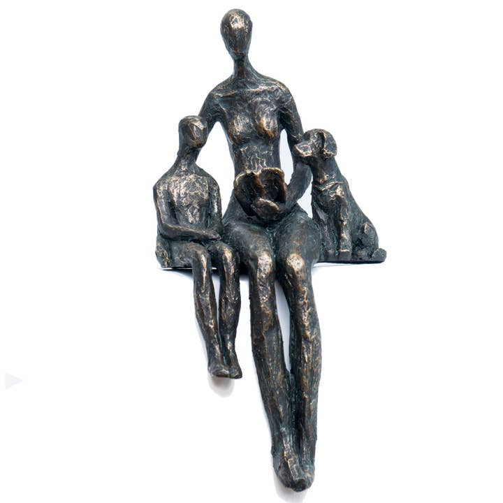 Mother Reading with Dog & Child for wholesale by Bentley & Bo