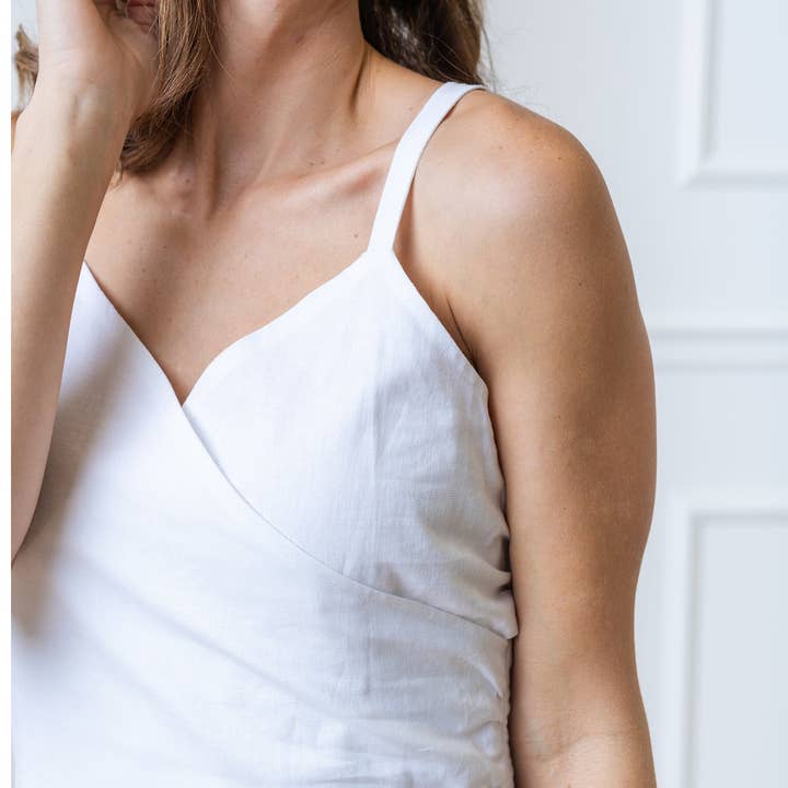 White Tiered Wrap Dress for wholesale on Faire