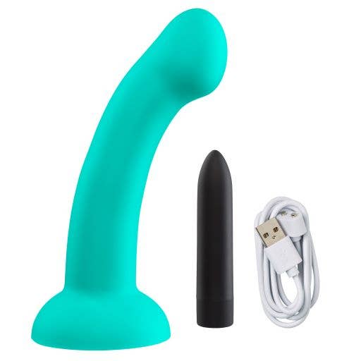 Ergo Super Flexi I Dong Soft and Flexible Liquid Silicone with Vibrator (Teal Color) for wholesale by Cloud9Novelties