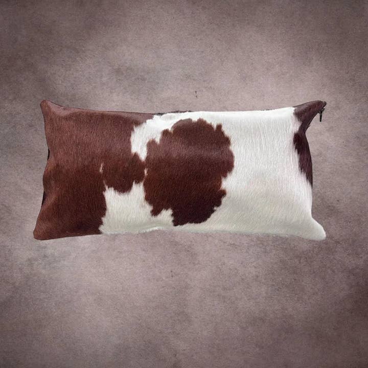 Brown and White Cowhide Pillow Cover---PL106 for wholesale by Rodeo