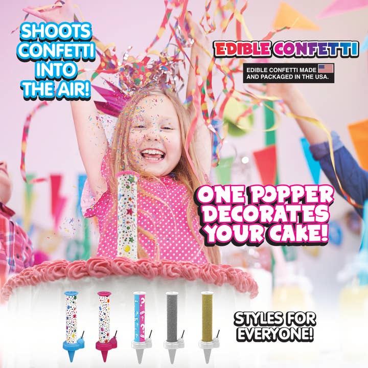 JFL Enterprises - Wholesale Cake/Cupcake Topper - Party Popper Cake Topper Floor Display2