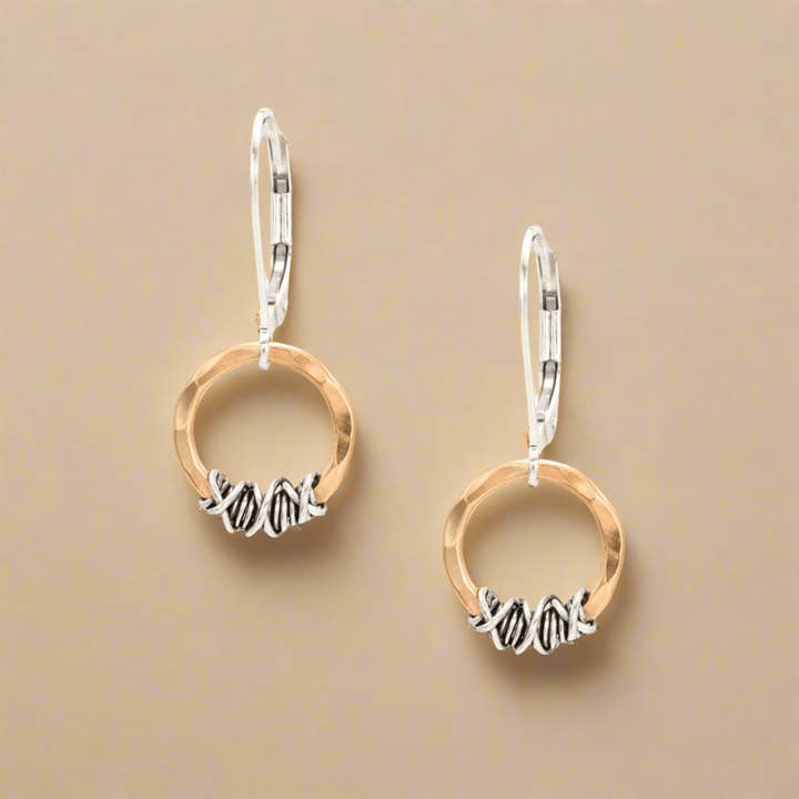 Sterling Wrapped Golden Link Earring for wholesale by J + I Jewelry