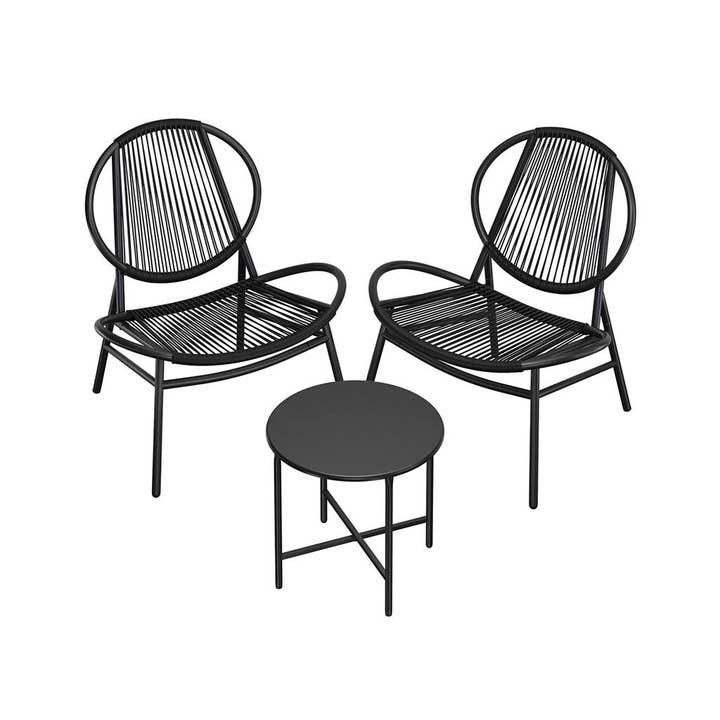 Greenwestons - Wholesale Patio Set - Modern Look Patio Set, 3-Piece Acapulco Chairs & Glass Table