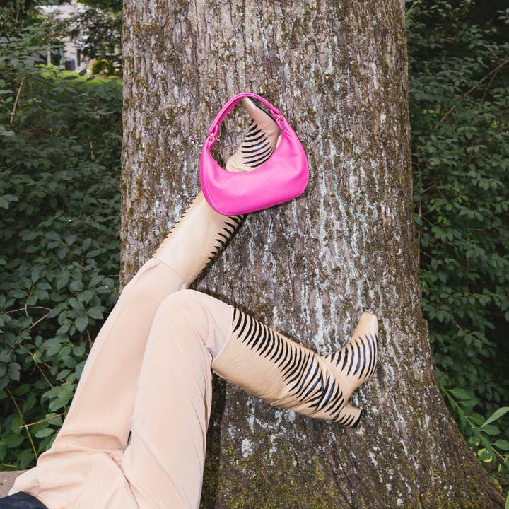 Hot Pink Small Croissant Bag for wholesale by Danielle Bernard Design