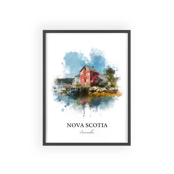 Premium Travel Art - Wholesale Art Print - Nova Scotia Wall Art, Nova Scotia Print, Nova Scotia Watercolor Art, Canada Gift, Canada Travel Print, Travel Poster, Housewarming Gift6