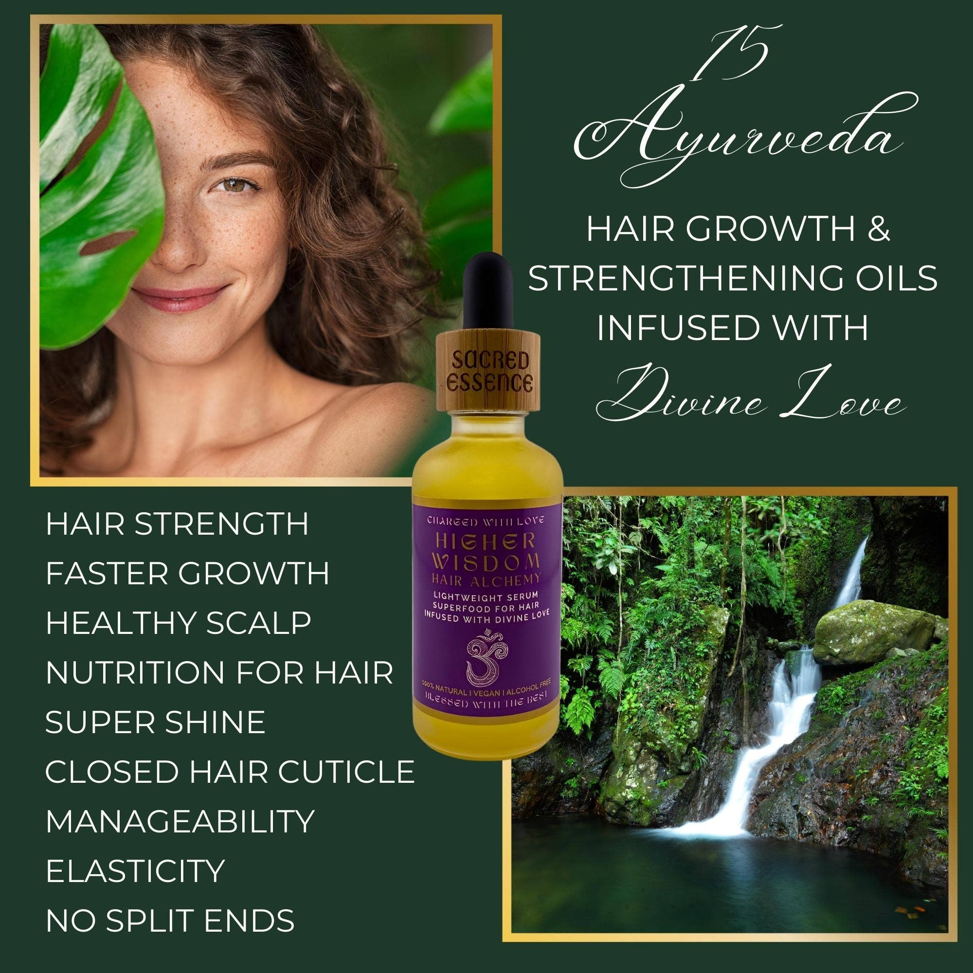 The Sacred Essence – wholesale Hårolja – HÖGRE VISDOM - 16 Kraftfull hårväxt och stärkande oljor3