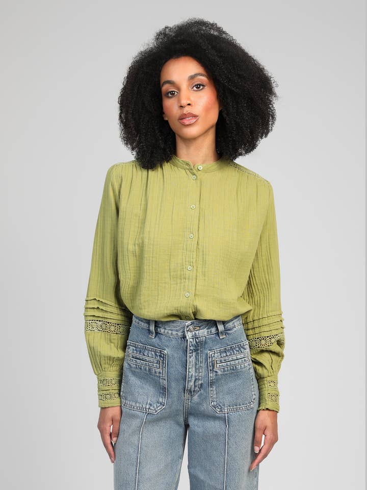 SOJANYLA SHIRT lime for wholesale by An'ge