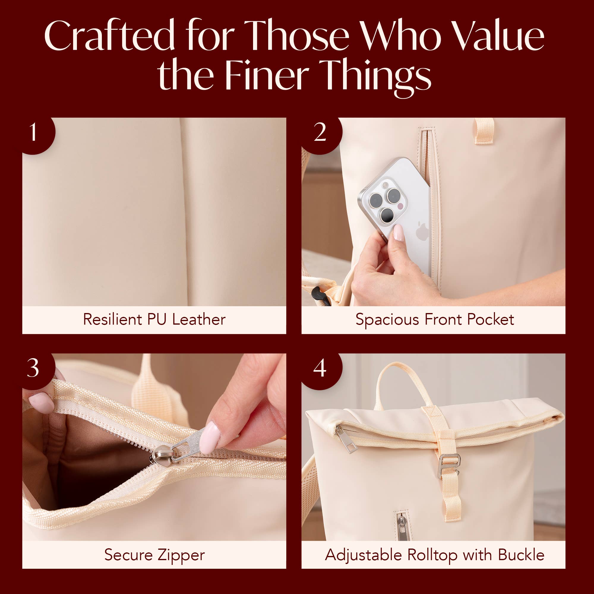 Vin Fresco - Vente Sacs pour bouteilles de vin - Sac à dos à vin à deux bouteilles Vin Fresco avec rabat roulant3