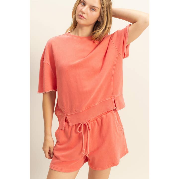 HYFVE - Wholesale Top & Short Set (NOT Loungewear) - Women's - DZ25A717-SET-Short Sleeve Tee And Flowy Shorts Set