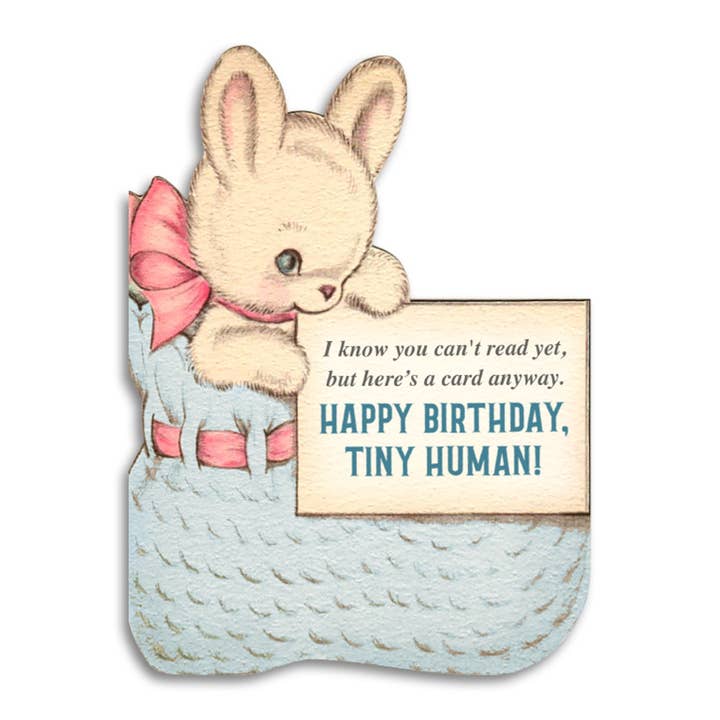 Bad Betty Greeting Co. - Wholesale Baby Card - Happy Birthday, Tiny Human! - Funny Greeting Card for Baby