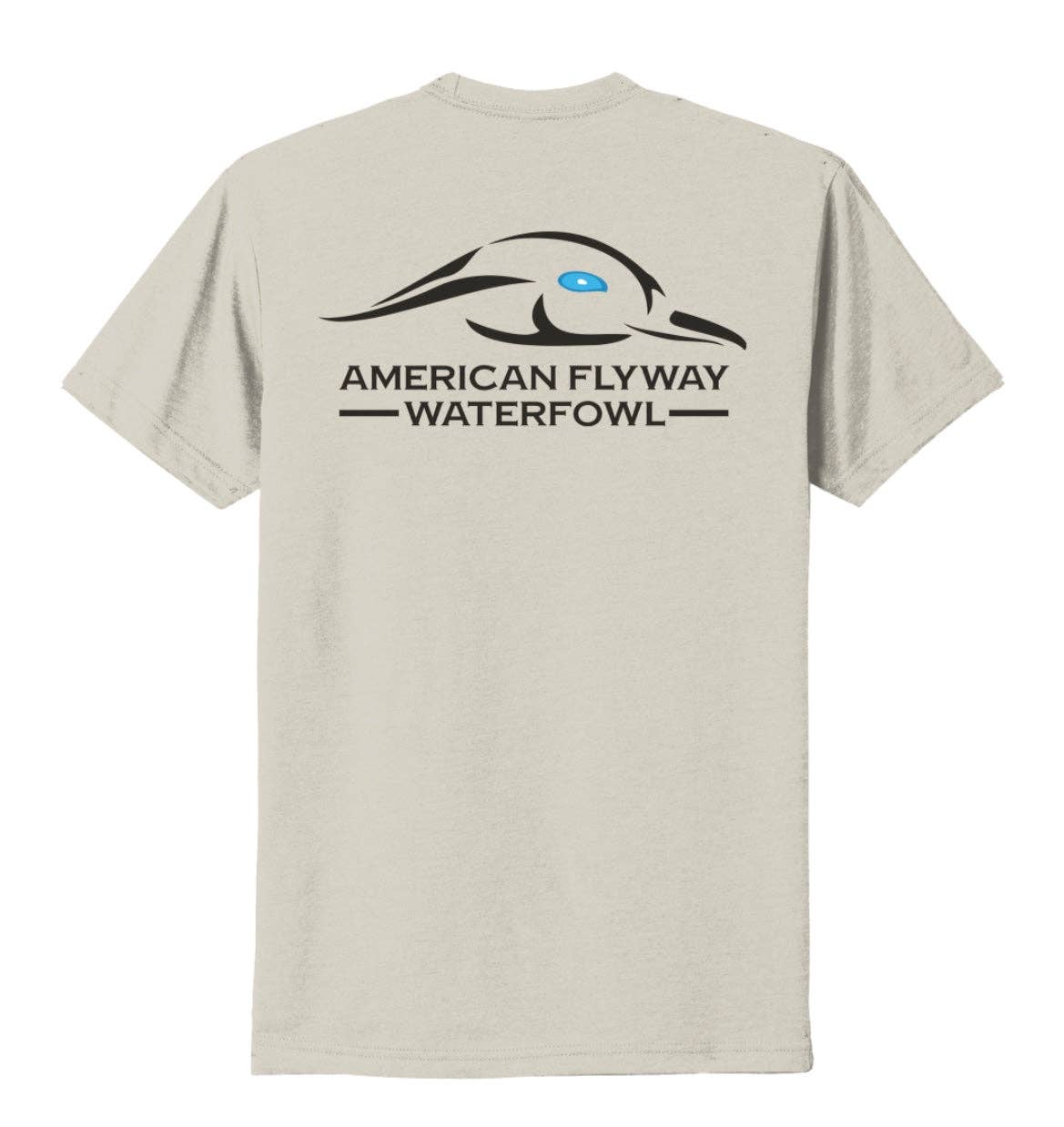 American Flyway Waterfowl - Venta al por mayor Camiseta serigrafiada - Unisex - Camisas con logo liso de la serie Grinder2